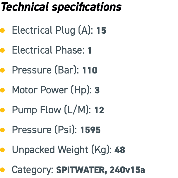 Spitwater Electric Pressure Cleaner (1595 PSI at 12 LPM)