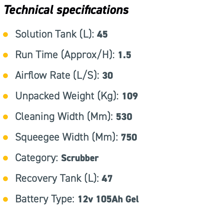 Vacuum Scrubber Dryer (Practical Cleaning Area 1270m2/h)